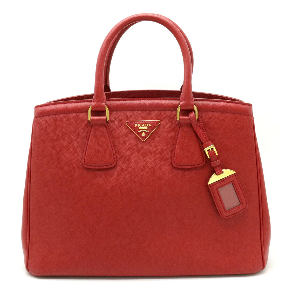 Prada SAFFIANO LUX Handbag Tote Bag Leather FUOCO Red